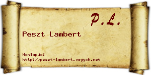 Peszt Lambert névjegykártya